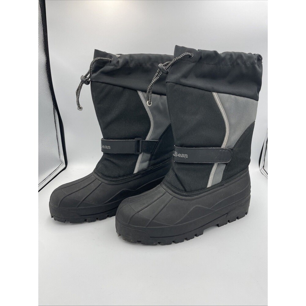 LL Bean Northwoods Big Kid's Mens Winter Snow Boots Lined Black/Gray Size 7